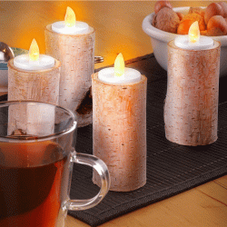 Σετ 4 τεμαχίων LED φωτιστικά κεριά 3000K με χρονοδιακόπτη GOOBAY σε λευκό χρώμα διαστάσεων 3,8x3,7cm