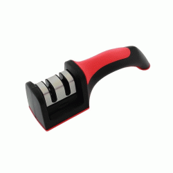 Ακονιστήρι μαχαιριών 2 επιπέδων σε μαύρο-κόκκινο χρώμα