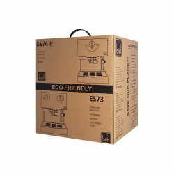 Μηχανή espresso ES74 πίεσης 20 bar σε μαύρο χρώμα σε χρώμα μαύρο με ανοξείδωτο boiler BRIEL 