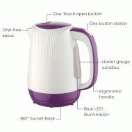 Ηλεκτρικός βραστήρας BRUNO BRN-0001 2200W 1.7lt με περιστρεφόμενη βάση 360° και LED φωτισμό