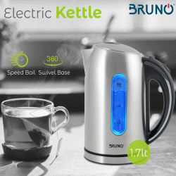 Ηλεκτρικός βραστήρας BRUNO BRN-0028 2200W 1.7lt βάση 360° LED με βάση με χώρο αποθήκευσης καλωδίου Ηλεκτρικός βραστήρας BRUNO BRN-0028 2200W 1.7lt βάση 360° LED με βάση με χώρο αποθήκευσης καλωδίου