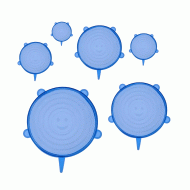 Σετ 6 τεμαχίων σιλικονούχων καπακιών για δοχεία τροφίμων BRUNO σε μπλε χρώμα Σετ 6 τεμαχίων σιλικονούχων καπακιών για δοχεία τροφίμων BRUNO σε μπλε χρώμα