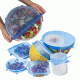 Σετ 6 τεμαχίων σιλικονούχων καπακιών για δοχεία τροφίμων BRUNO σε μπλε χρώμα