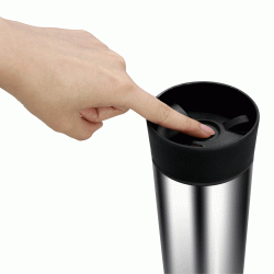 Θερμός BRUNO εργονομικό καπάκι anti-slip χωρητικότητας 360ml σε ασημί χρώμα