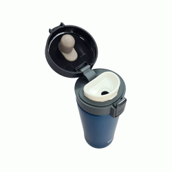 Θερμός BRUNO με κλείδωμα, anti-slip χωρητικότητας 400ml σε μπλε χρώμα από ανοξείδωτο ατσάλι και πλαστικό