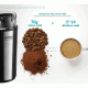 Μύλος άλεσης καφέ 200W σε χρώμα inox-μαύρο με ανοξείδωτες λεπίδες και δοχείο BRUNO