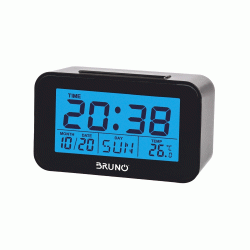 Ξυπνητήρι BRUNO με μέτρηση θερμοκρασίας, °C & °F σε μαύρο χρώμα με λειτουργία αντίστροφης μέτρησης και λειτουργία snooze