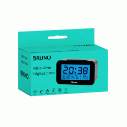 Ξυπνητήρι BRUNO με μέτρηση θερμοκρασίας, °C & °F σε μαύρο χρώμα με λειτουργία αντίστροφης μέτρησης και λειτουργία snooze