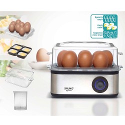 Βραστήρας αυγών 8 θέσεων BRUNO ισχύος 500W ανοξείδωτος με τρία επίπεδα βρασμού