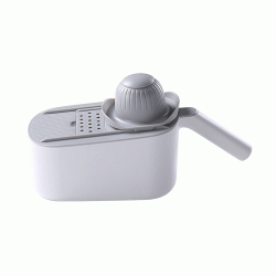 Πολυκόφτης λαχανικών ECOCO με 6 εξαρτήματα κοπής σε χρώμα λευκό με γκρι