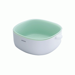 Δοχείο αποστράγγισης λαχανικών ECOCO διαστάσεων 21x21x10.5cm σε λευκό-πράσινο χρώμα