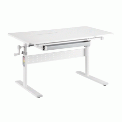 Παιδικό γραφείο BRATECK  ρυθμιζόμενο διαστάσεων 100x60x54~76cm σε λευκό χρώμα