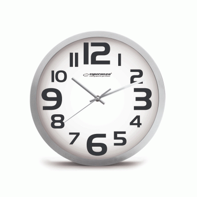 Ρολόι τοίχου Zurich EHC013W διαμέτρου 25cm σε λευκό χρώμα ESPERANZA