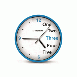 Ρολόι τοίχου Prague διαμέτρου 20cm σε μπλε με λευκό χρώμα ESPERANZA