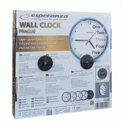 Ρολόι τοίχου Prague διαμέτρου 20cm σε μπλε με λευκό χρώμα ESPERANZA