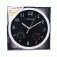Ρολόι τοίχου Lyon EHC016K με θερμόμετρο/υγρόμετρο διαμέτρου 25cm σε μαύρο χρώμα