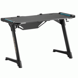 Γραφείο gaming Glory BRATECK διαστάσεων 1200x600mm RGB σε μαύρο χρώμα