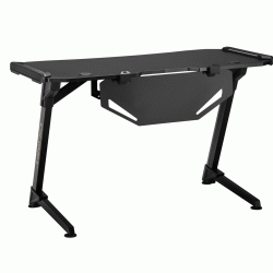 Γραφείο gaming Glory BRATECK διαστάσεων 1200x600mm RGB σε μαύρο χρώμα