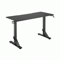 Γραφείο gaming BRATECK ρυθμιζόμενο ύψος διαστάσεων 136x60cm RGB σε μαύρο χρώμα