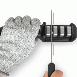 Ακονιστήρι μαχαιριών 3 επιπέδων σε μαύρο χρώμα