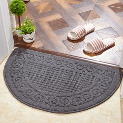 Πατάκι εισόδου ημικυκλικό αντιολισθητικό 40x63cm σε γκρι χρώμα