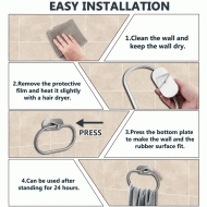 Κρεμάστρα τοίχου HUH-0114 για μπάνιο μεταλλική διαστάσεων 7.3x13.5x20.5cm σε ασημί χρώμα