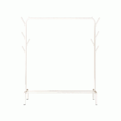Κρεμάστρα δαπέδου μεταλλική διαστάσεων 110x40x150cm σε λευκό χρώμα