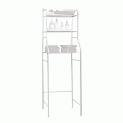 Ραφιέρα μπάνιου μεταλλική σε λευκό χρώμα με 3 ράφια με εύκολη συναρμολόγηση και αντιολισθητικά ποδαράκια