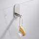 Κρεμάστρα τοίχου HUH-0144 για μπάνιο μεταλλική διαστάσεων 4.5x5x10cm βάρους 42gr σε ασημί χρώμα