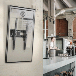 Επιτοίχια βάση BRATECK για τηλεόραση 37"-75"οριζόντια 75kg συμβατή με curved οθόνη