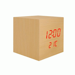 Επιτραπέζιο ψηφιακό ρολόι-ξυπνητήρι LTC με ένδειξη ώρας, ημερομηνίας & θερμοκρασίας σε καφέ χρώμα 