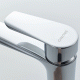 Αναμεικτική μπαταρία νιπτήρα μπάνιου BRUNO σε ασημί χρώμα με ύψος 24cm και ροή νερού 14L/min