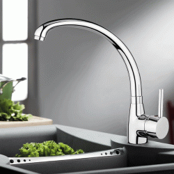 Αναμεικτική μπαταρία κουζίνας BRUNO σε ασημί χρώμα