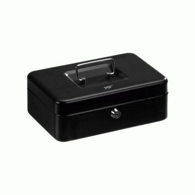 Κουτί ταμείου με κλειδί MP με θήκη και λαβή μεταλλικό διαστάσεων 24x17cm σε μαύρο χρώμα