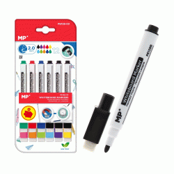 Χρωματιστοί μαρκαδόροι ασπροπίνακα MP πάχος μύτης 2mm σε κουτί 12τμχ
