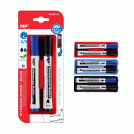 Μαρκαδόροι & σφουγγάρι ασπροπίνακα MP 2/3mm σε μαύρο & μπλε χρώμα σε πακέτο 2τμχ Μαρκαδόροι & σφουγγάρι ασπροπίνακα MP 2/3mm σε μαύρο & μπλε χρώμα σε πακέτο 2τμχ