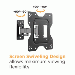 Επιτοίχια βάση POWERTECH για τηλεόραση 23-43" full motion βάρους 30kg με ρυθμιζόμενο βραχίονα 2 σημείων