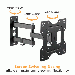 Επιτοίχια βάση POWERTECH για τηλεόραση 23-43" full motion 30kg με ρυθμιζόμενη κλίση για καλύτερη εμπειρία προβολής