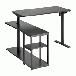 Ηλεκτρικό γραφείο BRATECK ρυθμιζόμενο ύψος διαστάσεων 136x120cm σε μαύρο χρώμα