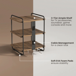 Ραφιέρα δαπέδου BRATECK διαστάσεων 454x400x496mm έως 90kg σε χρώμα καφέ-μαύρο