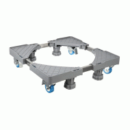 Βάση λευκών συσκευών με ρόδες ρυθμιζόμενη με μέγιστο βάρος αντοχής 400kg σε γκρι χρώμα διαστάσεων 44x44cm έως 68x68cm