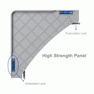 Βάση λευκών συσκευών με ρόδες ρυθμιζόμενη με μέγιστο βάρος αντοχής 400kg σε γκρι χρώμα διαστάσεων 44x44cm έως 68x68cm