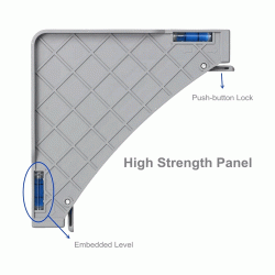 Βάση λευκών συσκευών με ρόδες ρυθμιζόμενη με μέγιστο βάρος αντοχής 400kg σε γκρι χρώμα διαστάσεων 44x44cm έως 68x68cm