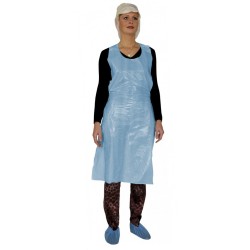 Προστατευτική ποδιά πλαστική σε μπλε ημιδιάφανο χρώμα σετ 100Τεμ. μίας χρήσης LDPE