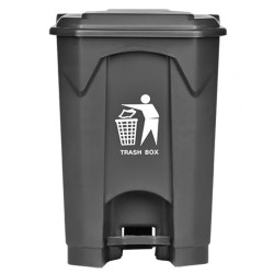 Πλαστικός κάδος απορριμμάτων 45lt σε ανθρακί χρώμα ενιαίου χρώματος σε καπάκι και πεντάλ HACCP