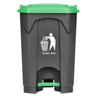 Πλαστικός κάδος απορριμμάτων 45lt με πράσινο καπάκι και πεντάλ HACCP