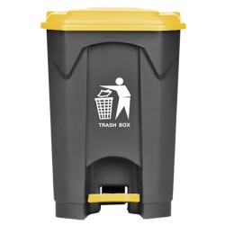 Kάδος απορριμμάτων 45lt με κίτρινο καπάκι και πεντάλ πλαστικός HACCP