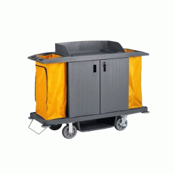 Ξενοδοχειακό πλαστικό καρότσι καμαριέρας με διαστάσεων 150x54x128cm