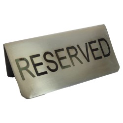 Επιτραπέζια σήμανση RESERVE INOX με διαστάσεις 9x4hcm