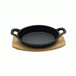 Μαντεμένιο σαγάνι οβάλ με ξύλινη βάση 21,7x15,4x4,5hcm 